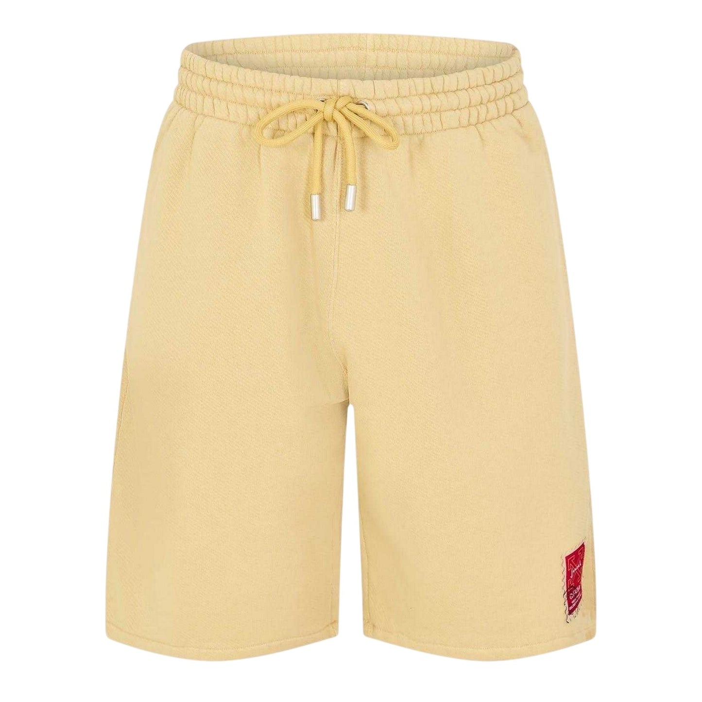 Beige-Red - Front - Off White Unisex Adult Relaxed Fit Sweat Shorts