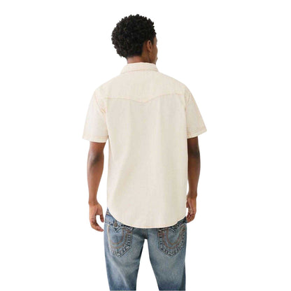 Winter White - Back - True Religion Mens Regular Short-Sleeved Shirt