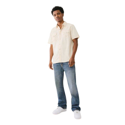 Winter White - Side - True Religion Mens Regular Short-Sleeved Shirt