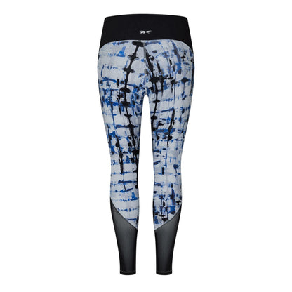 Pure Grey - Back - Reebok Womens-Ladies Tie Dye Leggings