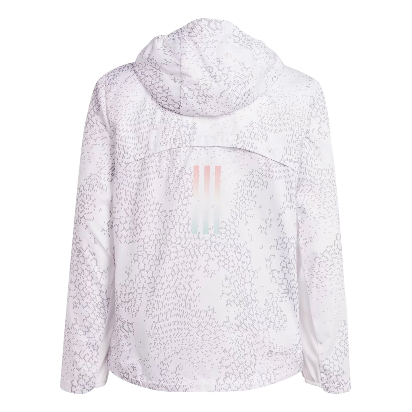 White-Light Grey Solid-Reflective - Back - Adidas Childrens-Kids Printed Windbreaker