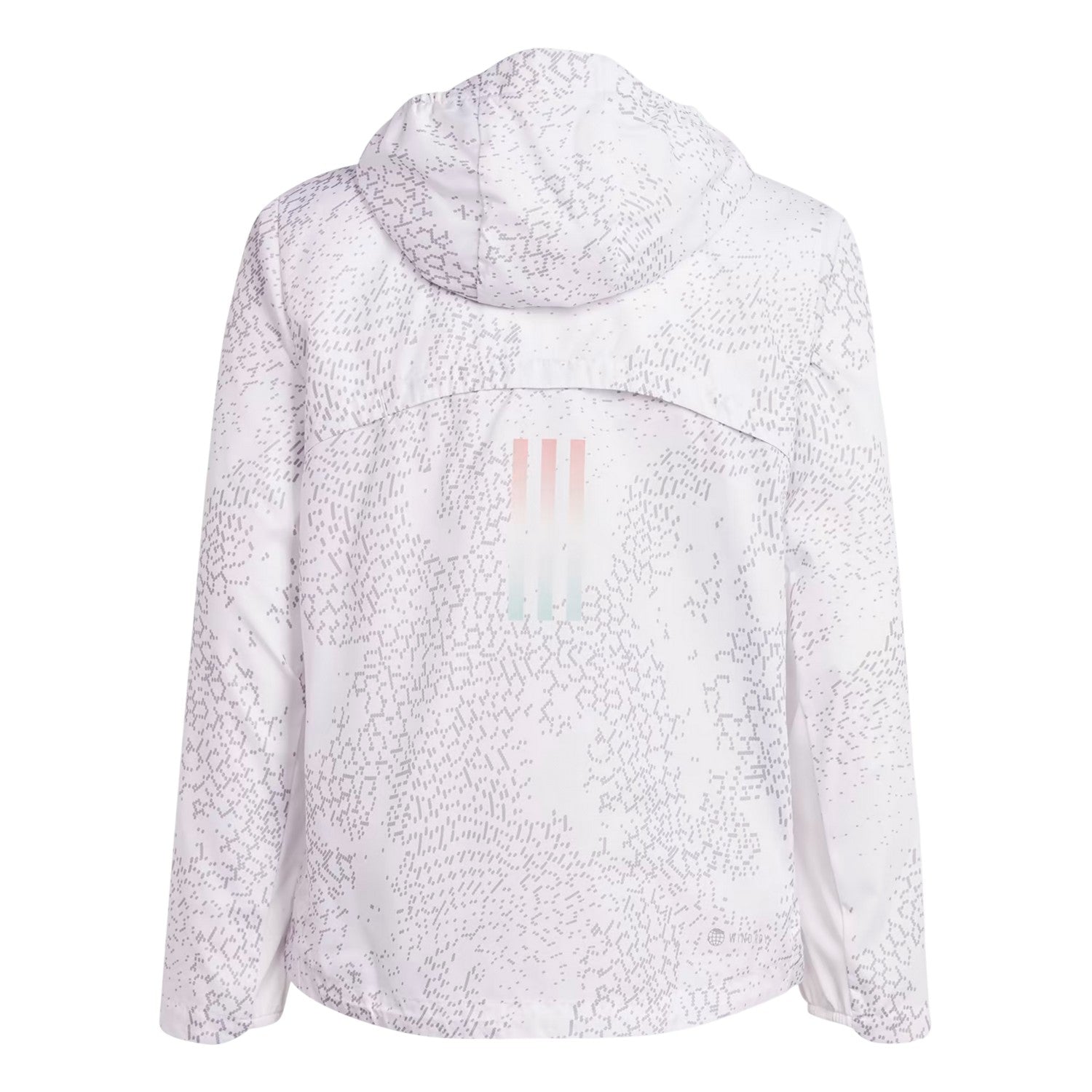 White-Light Grey Solid-Reflective - Back - Adidas Childrens-Kids Printed Windbreaker