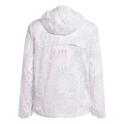 White-Light Grey Solid-Reflective - Back - Adidas Childrens-Kids Printed Windbreaker