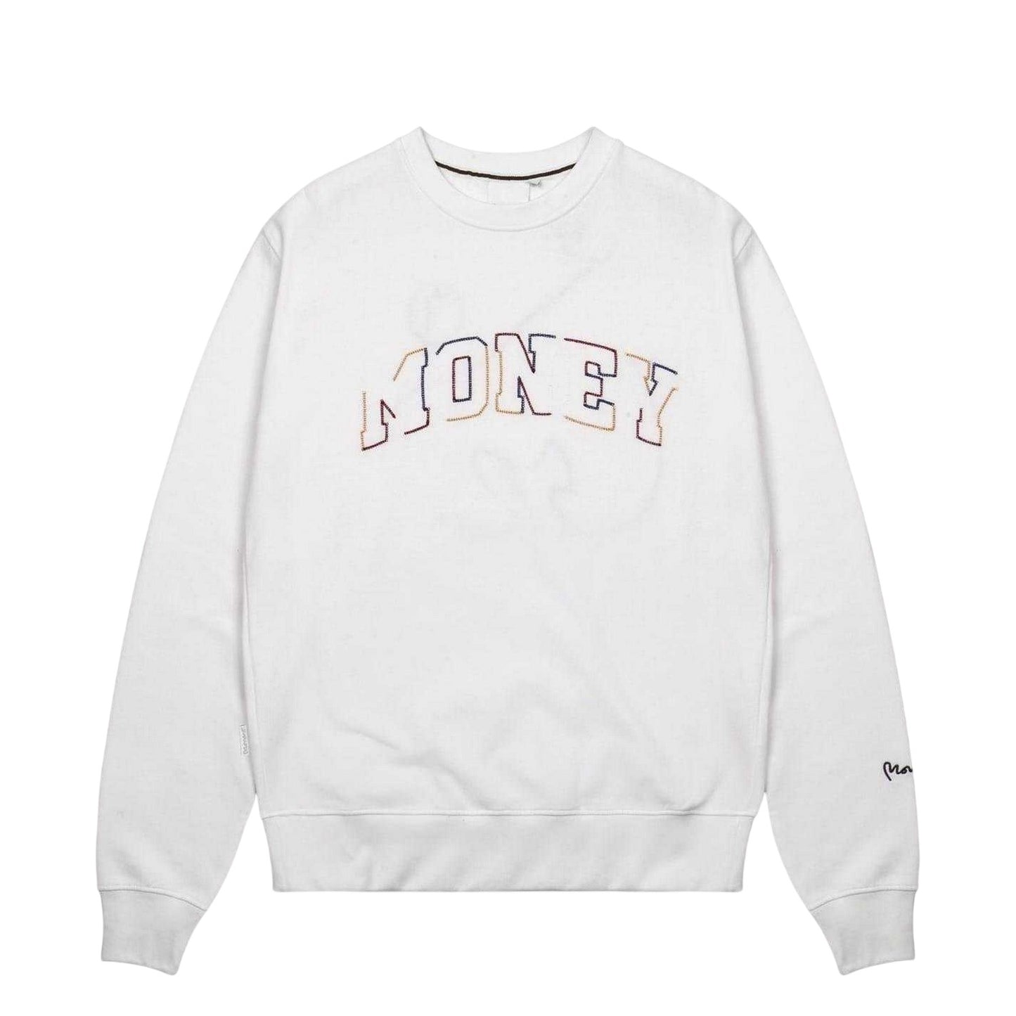 White - Front - Money Mens Block Knitted Sweatshirt