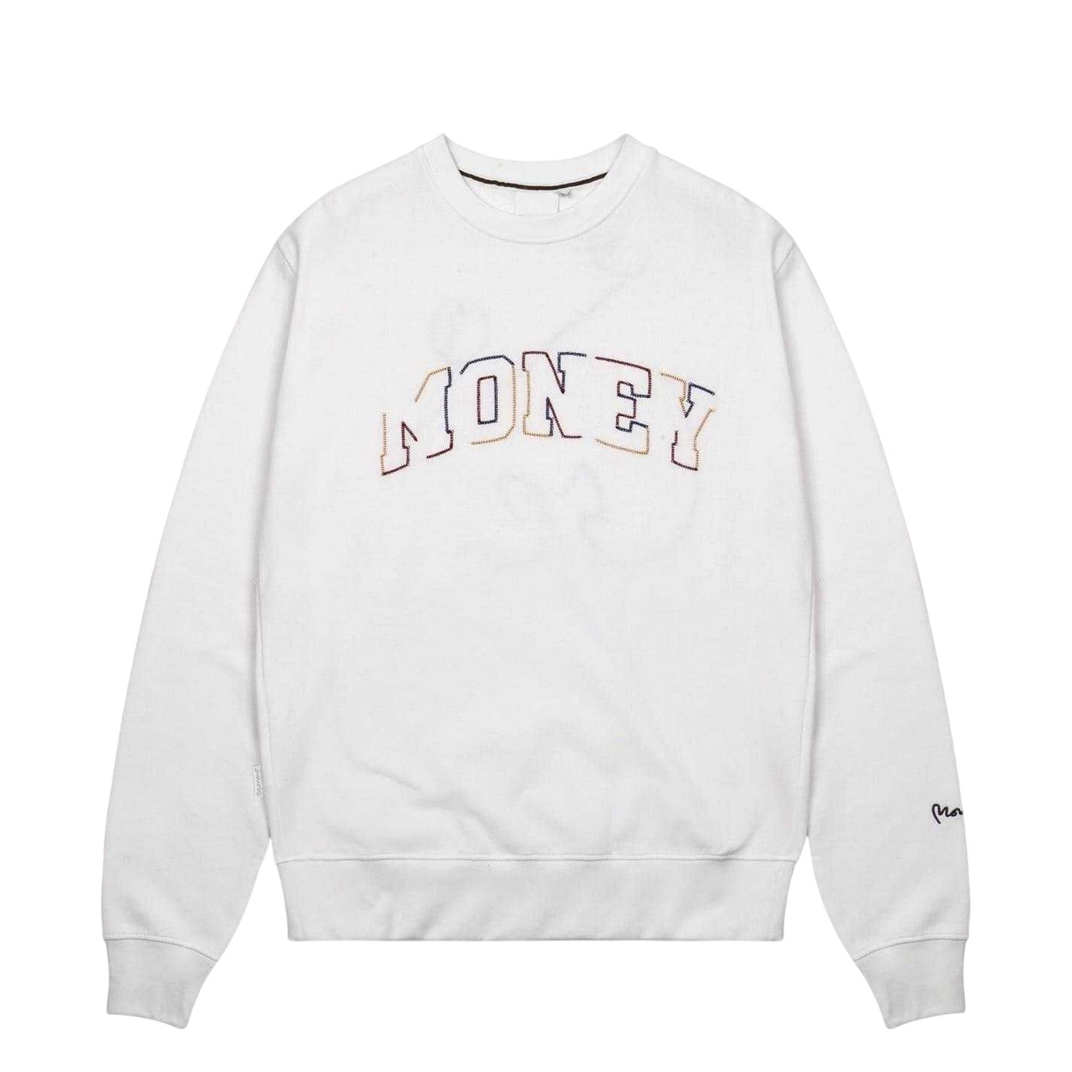 White - Front - Money Mens Block Knitted Sweatshirt