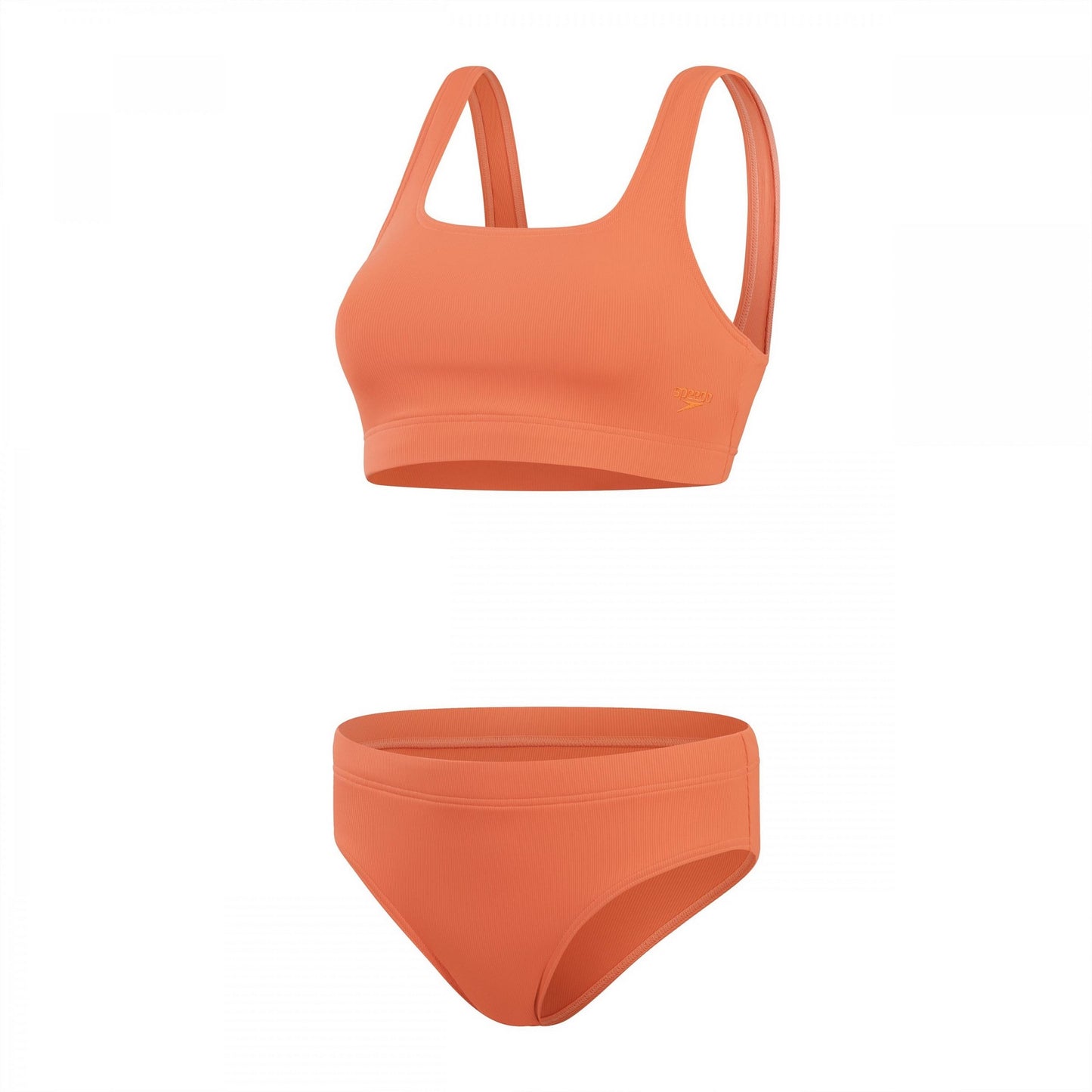 Orange - Front - Speedo Womens-Ladies Textured U-Back Bikini