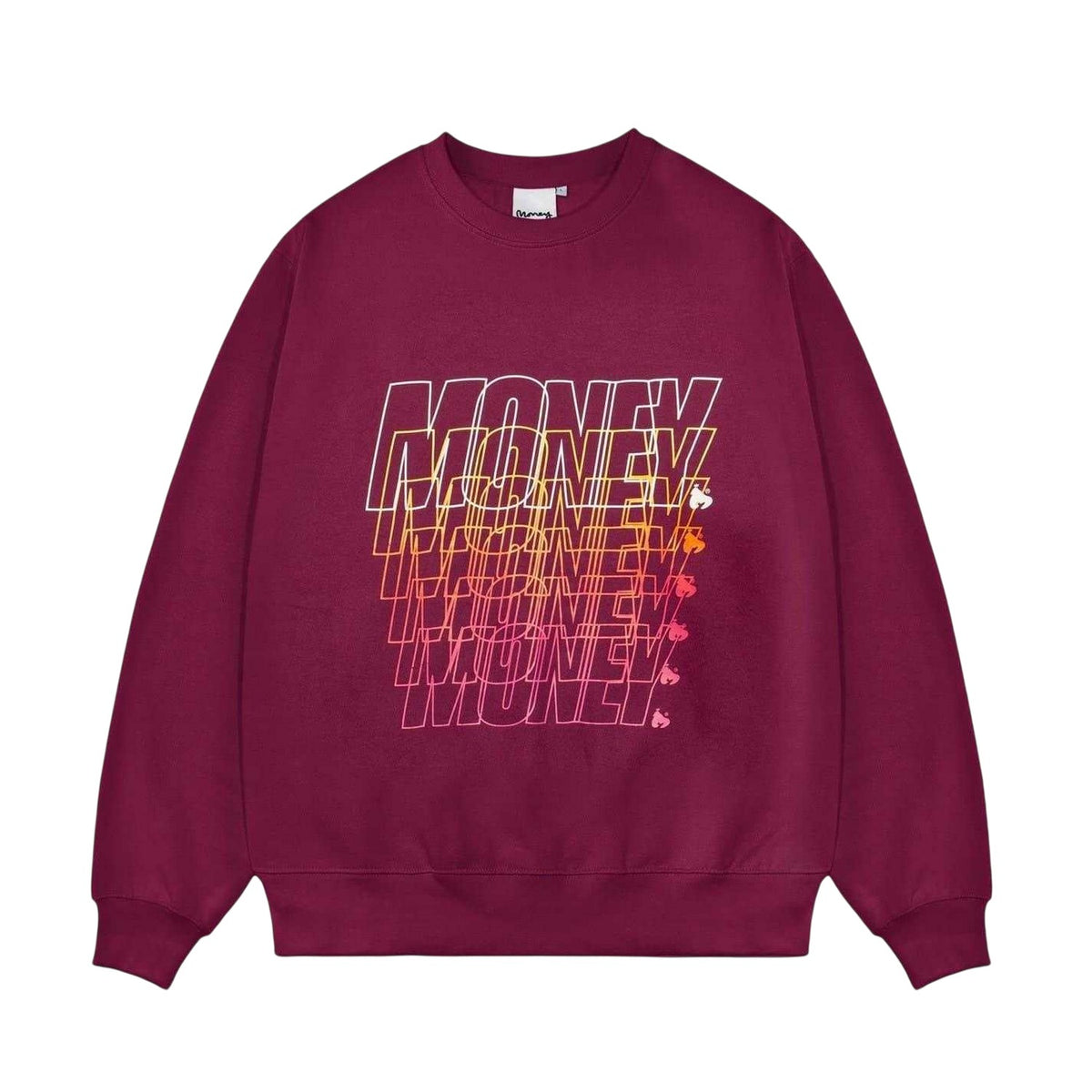Plum - Front - Money Mens Repeat Logo Sweatshirt