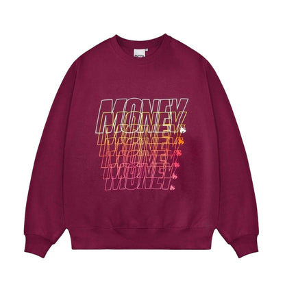 Plum - Front - Money Mens Repeat Logo Sweatshirt