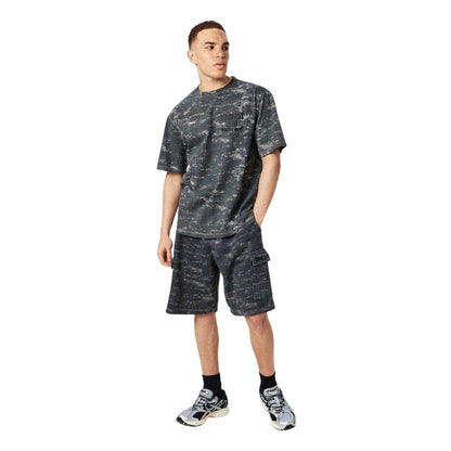 Grey - Side - Everlast Mens Boxing Club Camo Cotton Oversized T-Shirt