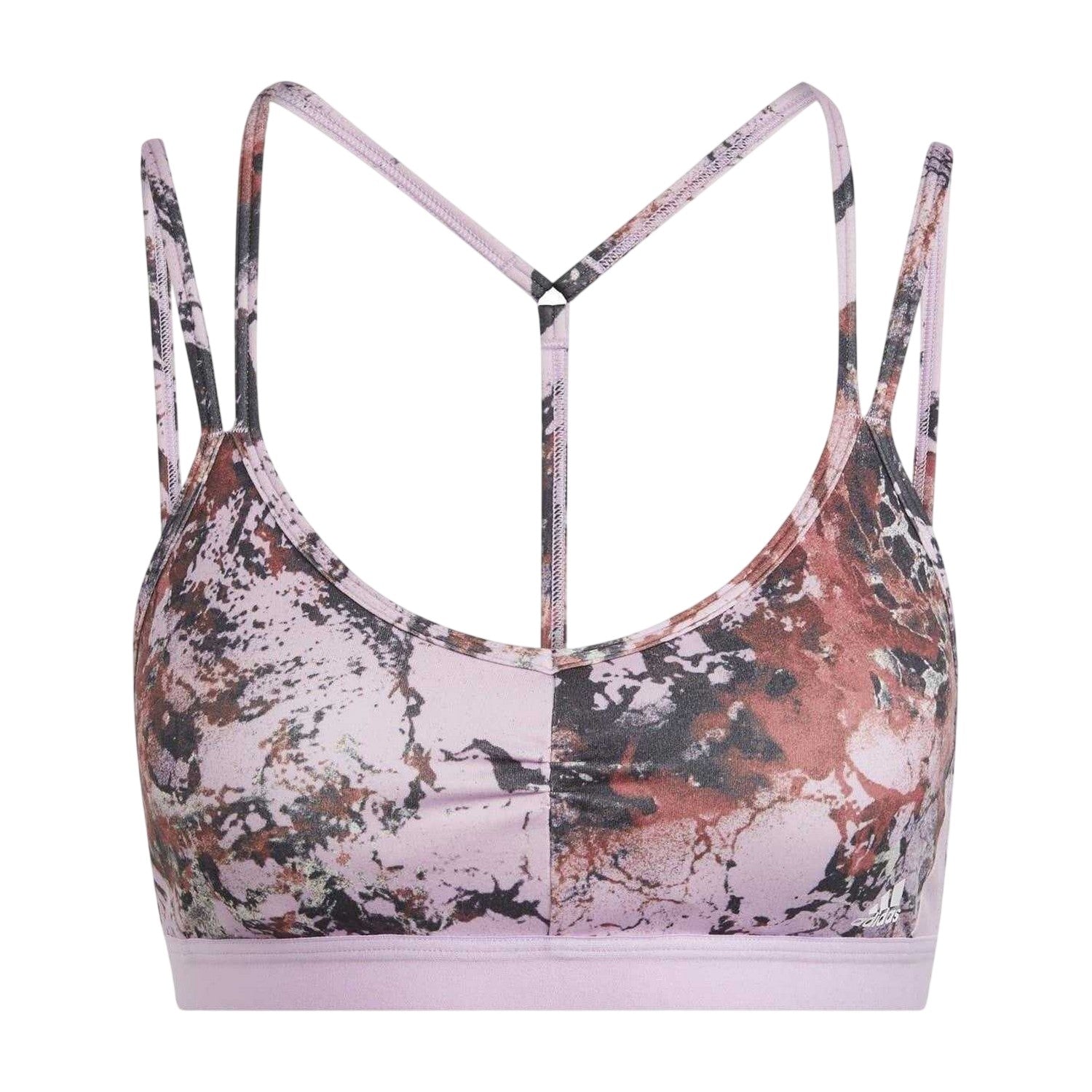 Lilac - Front - Adidas Womens-Ladies Marble Spaghetti Strap Sports Bra