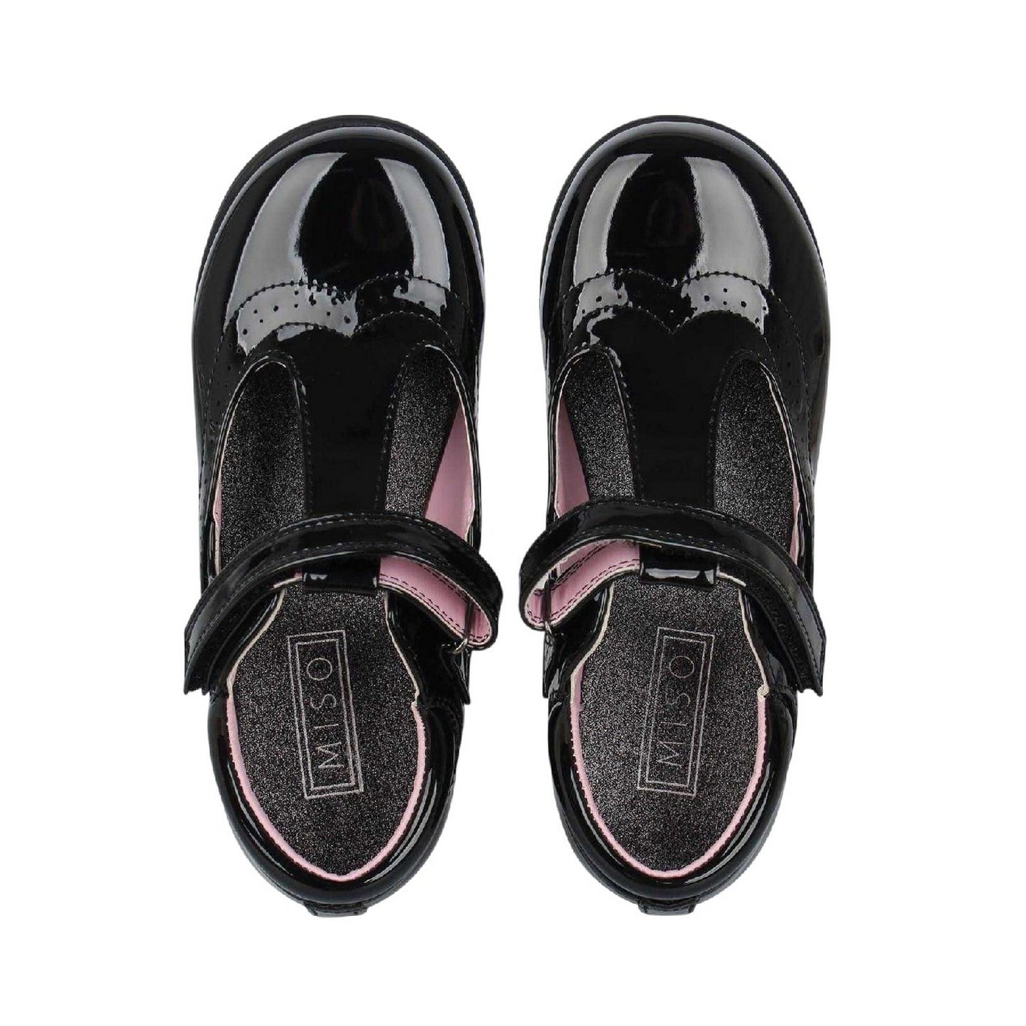 Black Patent - Side - Miso Girls Tilly School Shoes