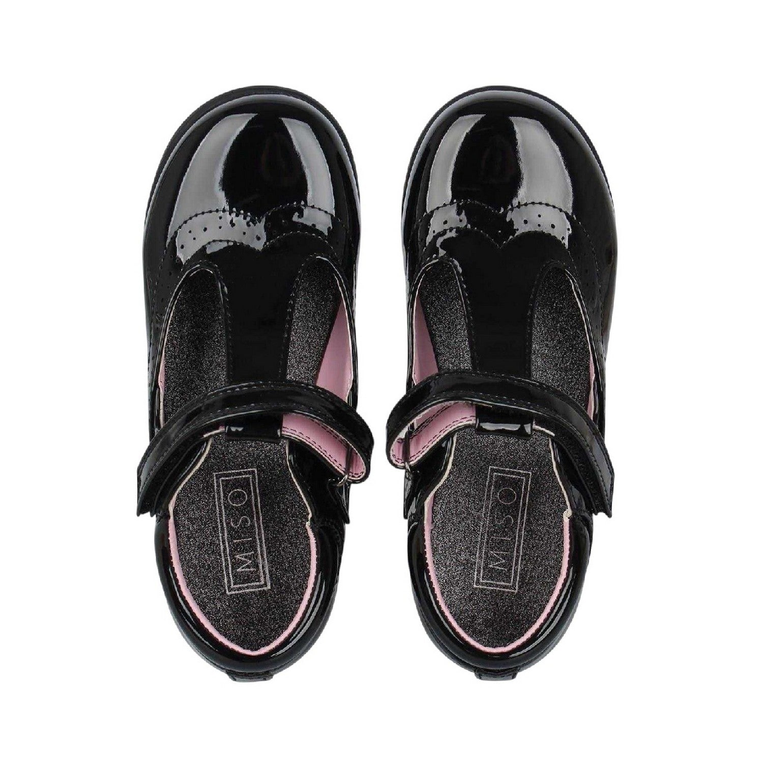 Black Patent - Side - Miso Girls Tilly School Shoes