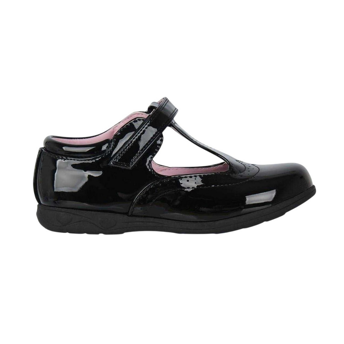 Black Patent - Front - Miso Girls Tilly School Shoes
