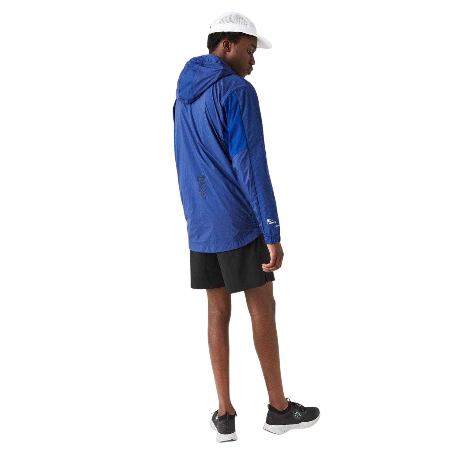 Blue - Back - Lacoste Mens Block Lightweight Windbreaker