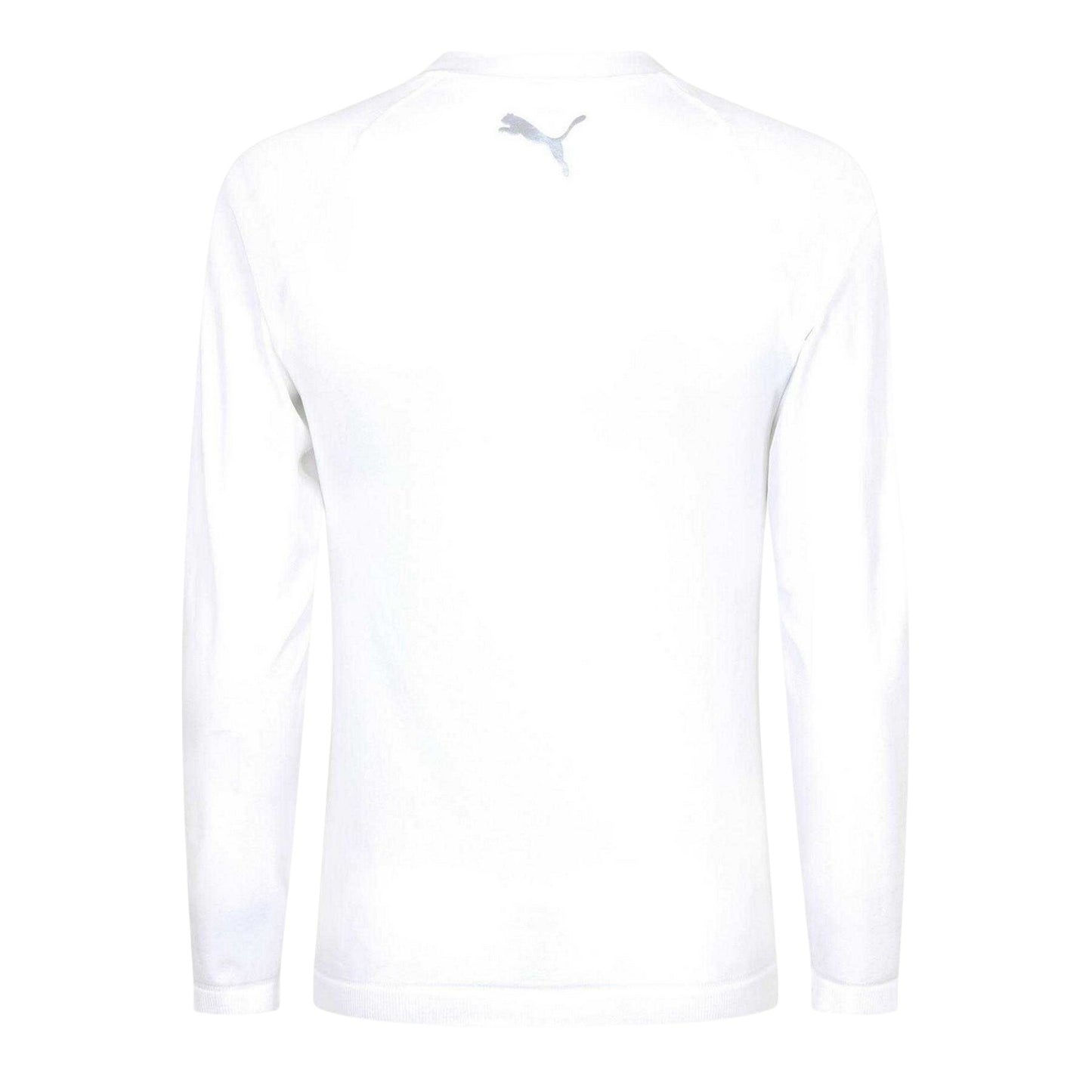 White - Back - Puma Mens Logo Crew Neck Fitted Base Layer Top