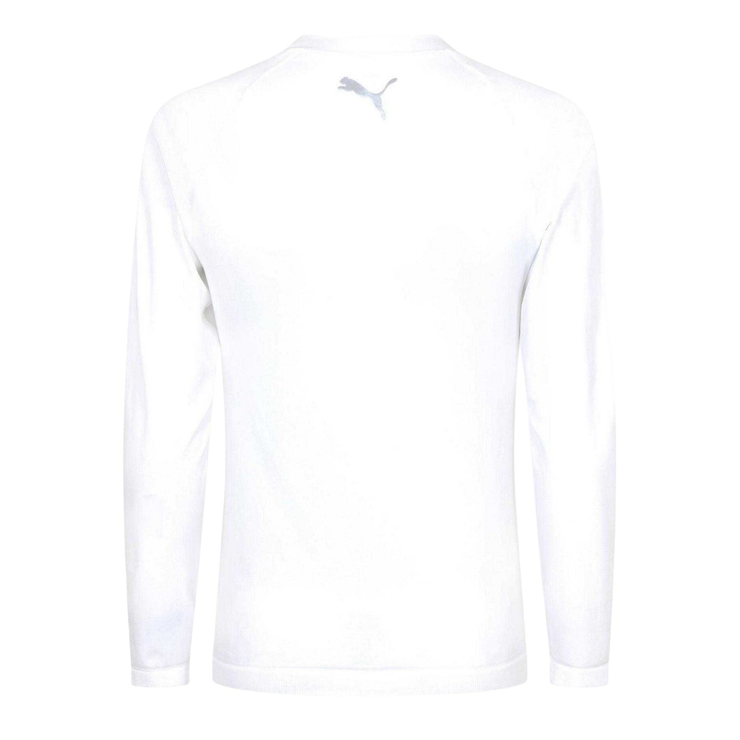 White - Back - Puma Mens Logo Crew Neck Fitted Base Layer Top