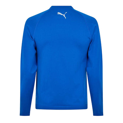 Blue - Back - Puma Mens Logo Crew Neck Fitted Base Layer Top
