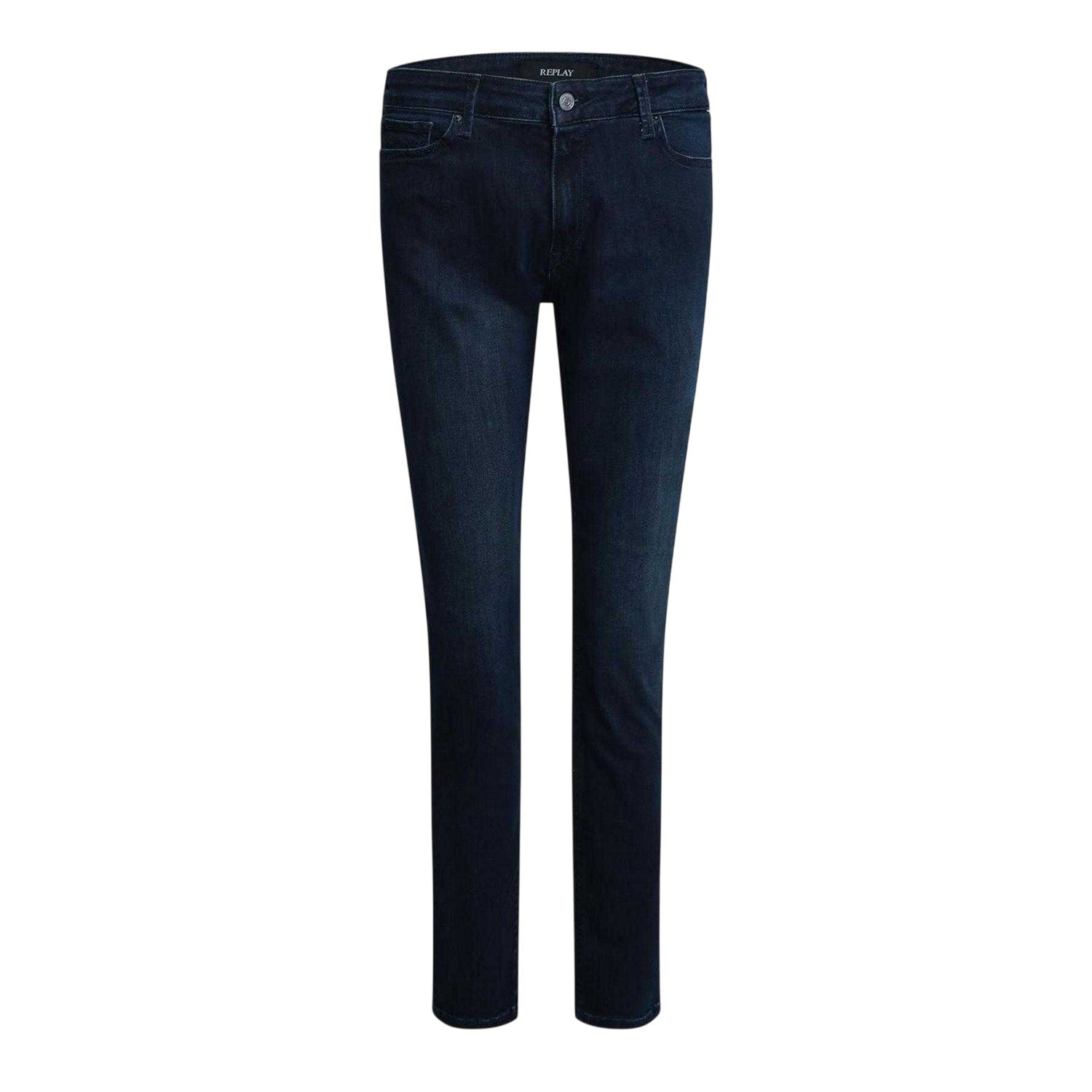 Blue - Front - Replay Womens-Ladies Cotton Blend Skinny Jeans