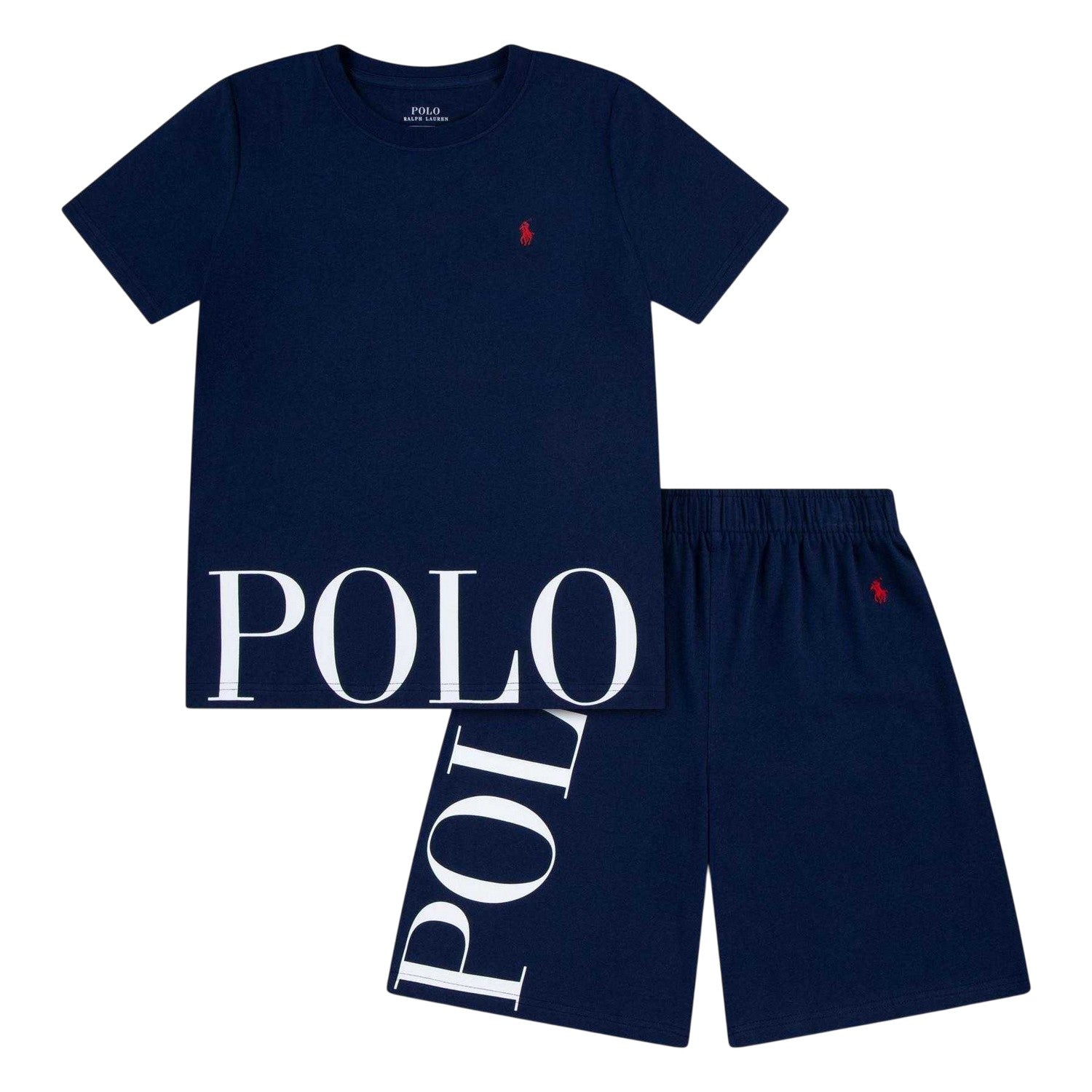 Navy - Front - Ralph Lauren Childrens-Kids Polo Loungewear Set