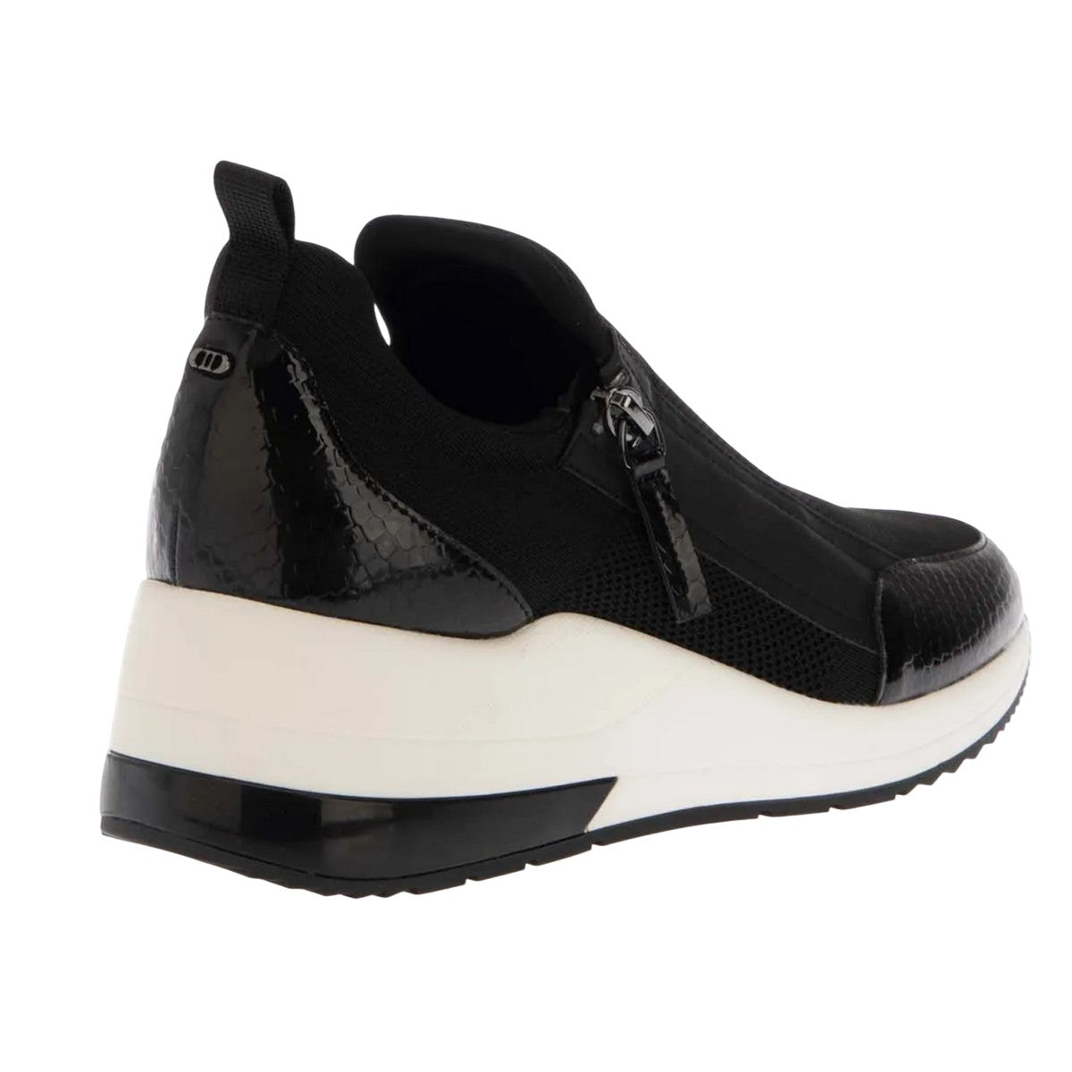 Black - Pack Shot - Dune London Womens-Ladies Ellens Wedge Trainers
