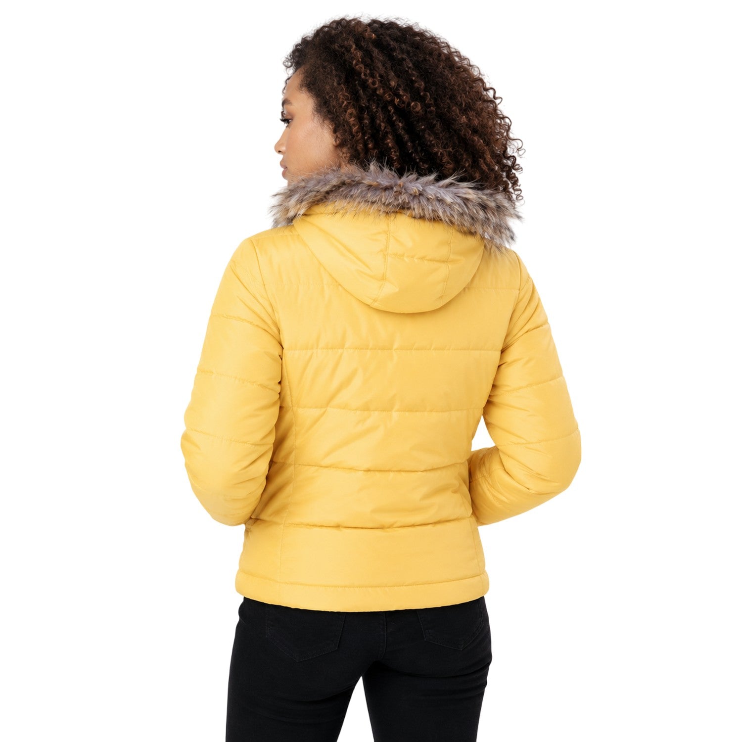 Mustard - Back - Hype Womens-Ladies Puffer Jacket