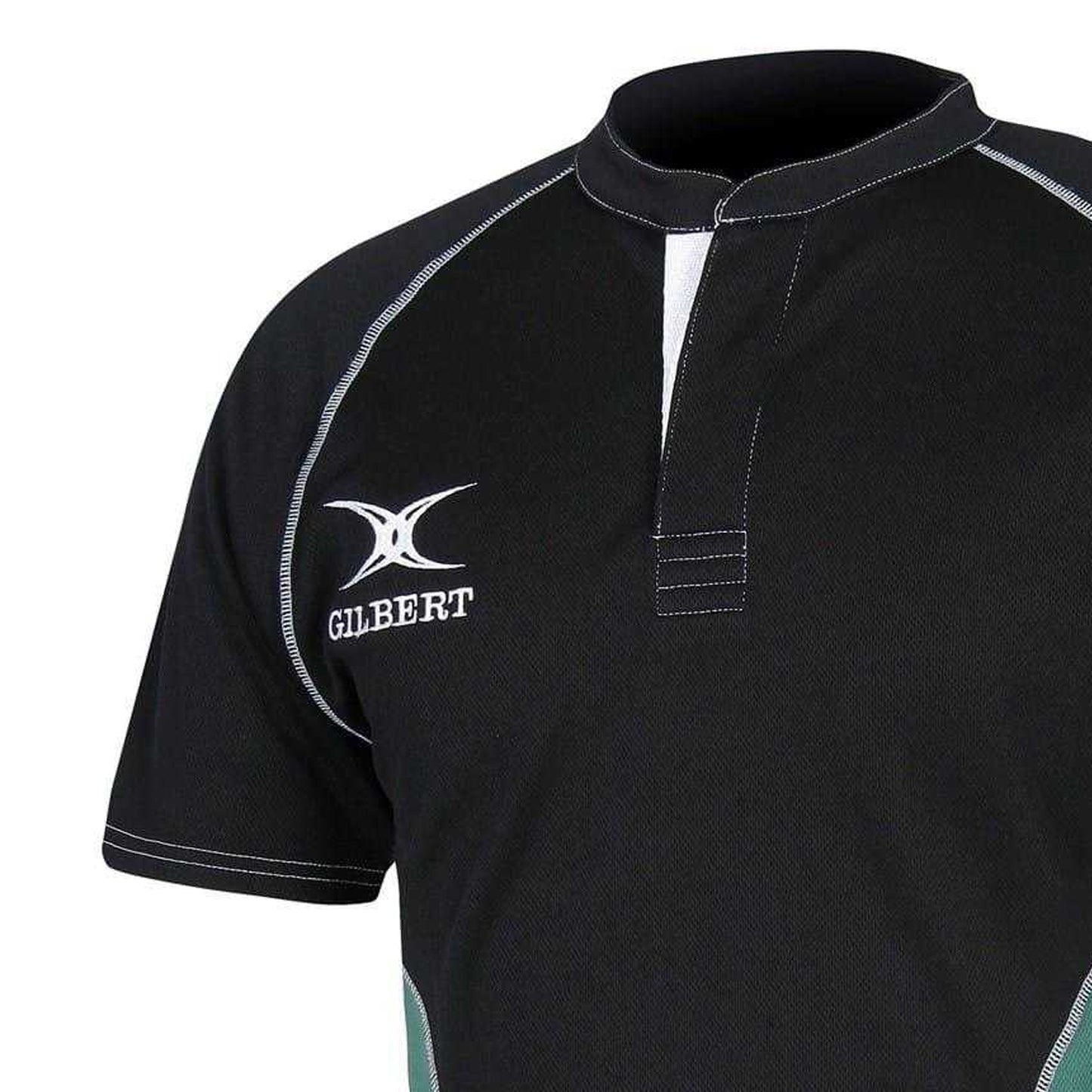 Black-Green - Back - Gilbert Childrens-Kids Contrast Panel Regular Raglan Shirt