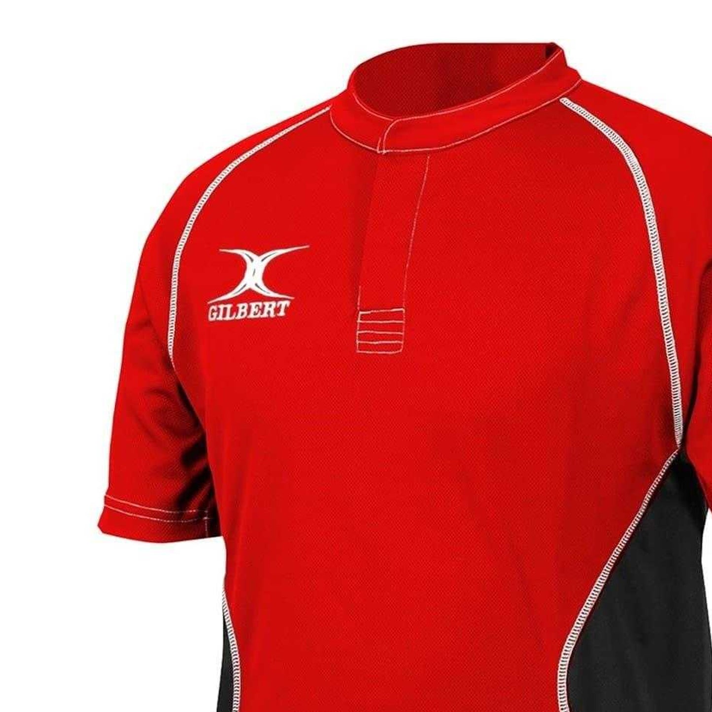 Red-Black - Back - Gilbert Childrens-Kids Contrast Panel Regular Raglan Shirt