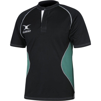 Black-Green - Front - Gilbert Childrens-Kids Contrast Panel Regular Raglan Shirt