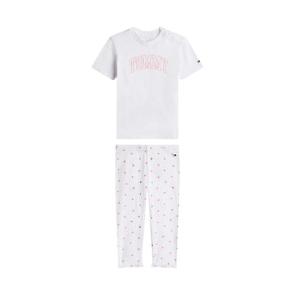 White - Front - Tommy Hilfiger Baby Girls Hearts Top And Leggings Set