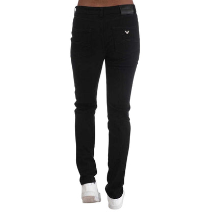 Denim - Back - Emporio Armani Womens-Ladies J18 Denim Skinny Jeans