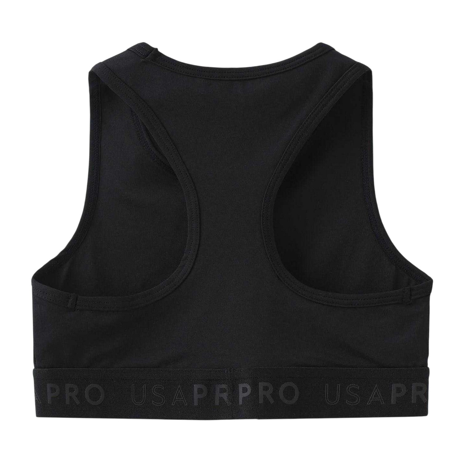 Black - Back - USA Pro Girls Logo Crop Top