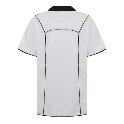 White - Back - Puma Mens Plain Contrast Piping Athletic Rugby Shirt