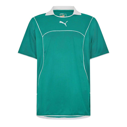 Green - Front - Puma Mens Plain Contrast Piping Athletic Rugby Shirt