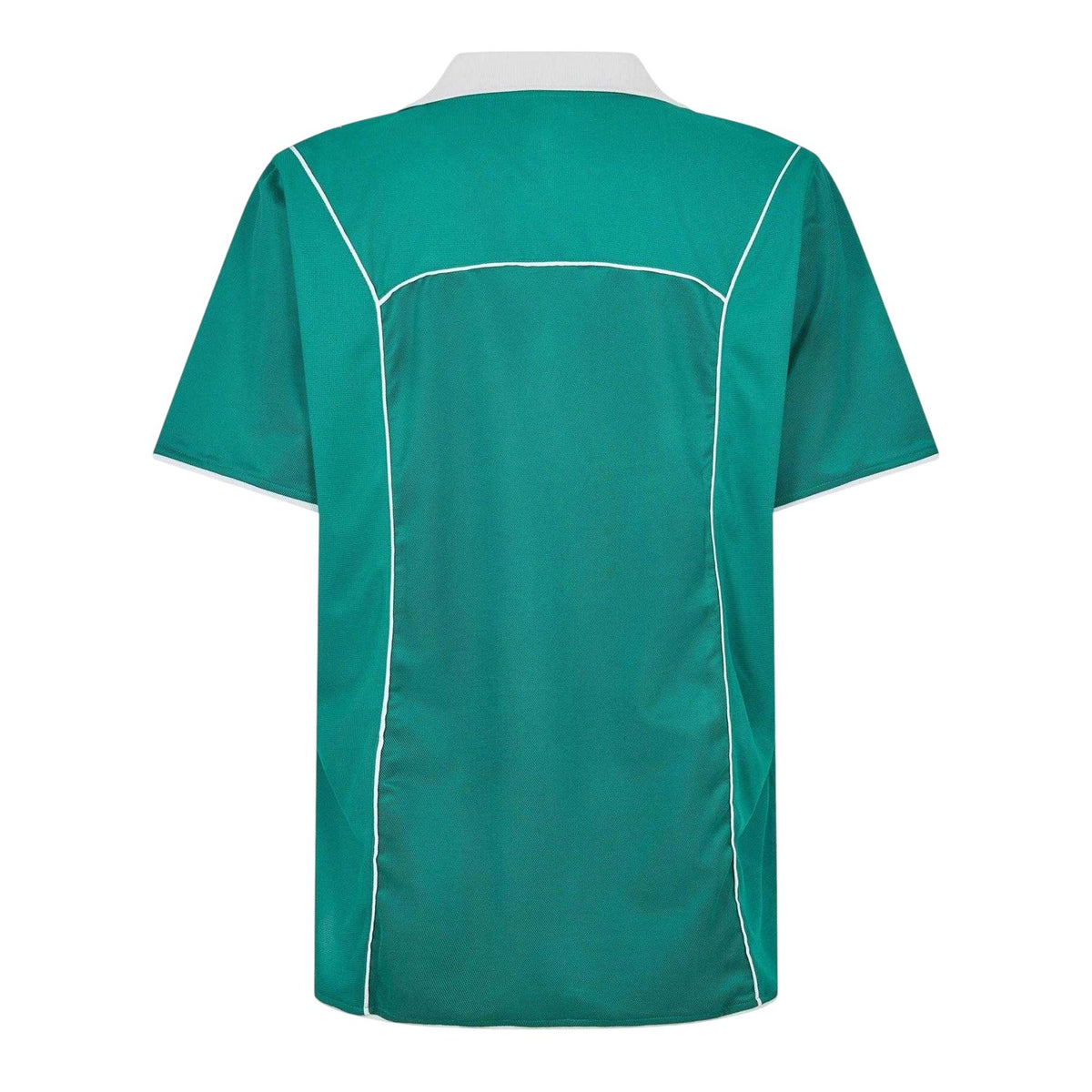 Green - Back - Puma Mens Plain Contrast Piping Athletic Rugby Shirt