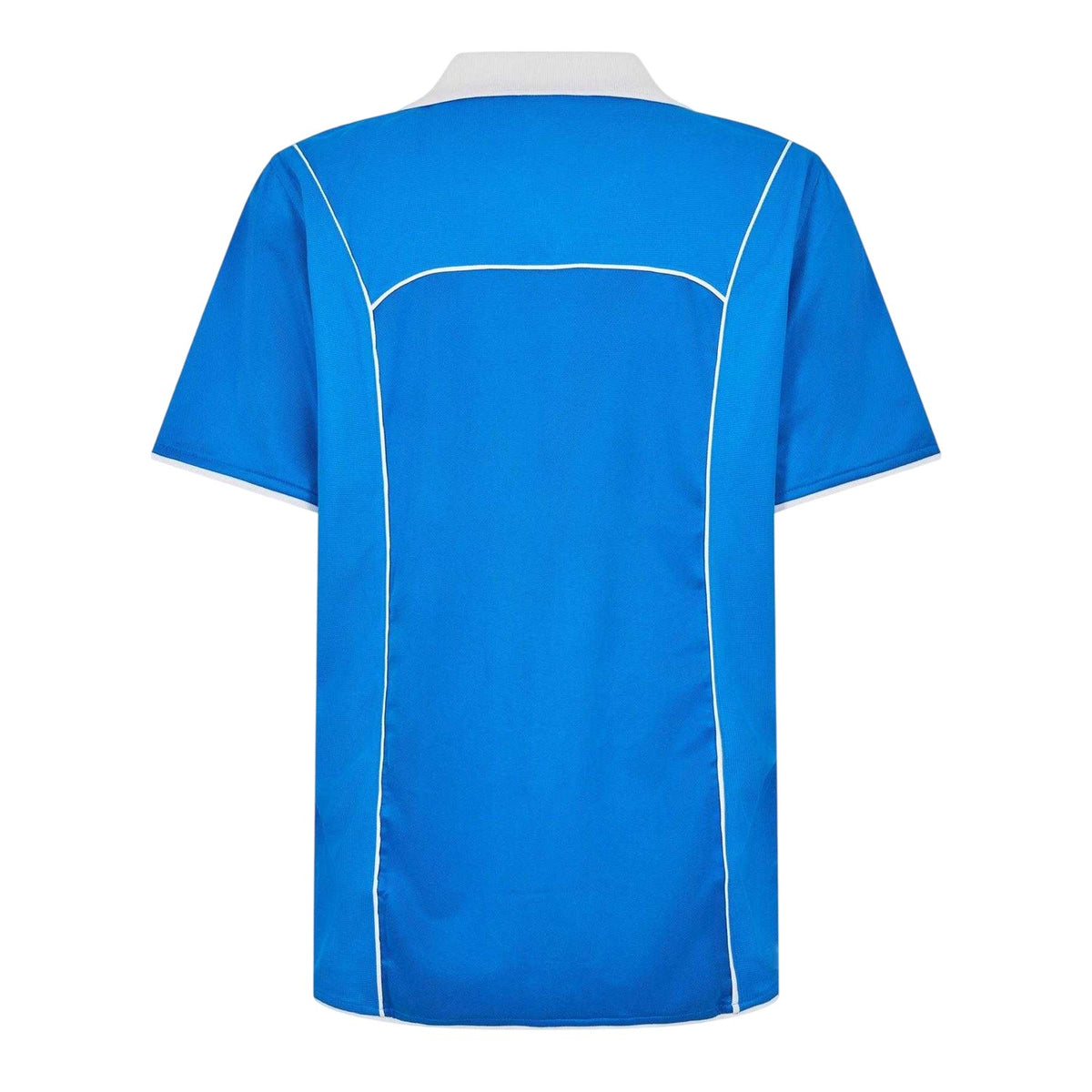 Blue - Back - Puma Mens Plain Contrast Piping Athletic Rugby Shirt