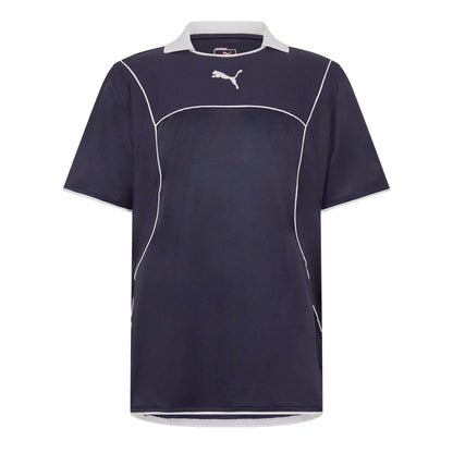 Navy Blue - Front - Puma Mens Plain Contrast Piping Athletic Rugby Shirt