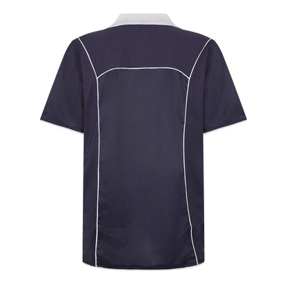 Navy Blue - Back - Puma Mens Plain Contrast Piping Athletic Rugby Shirt
