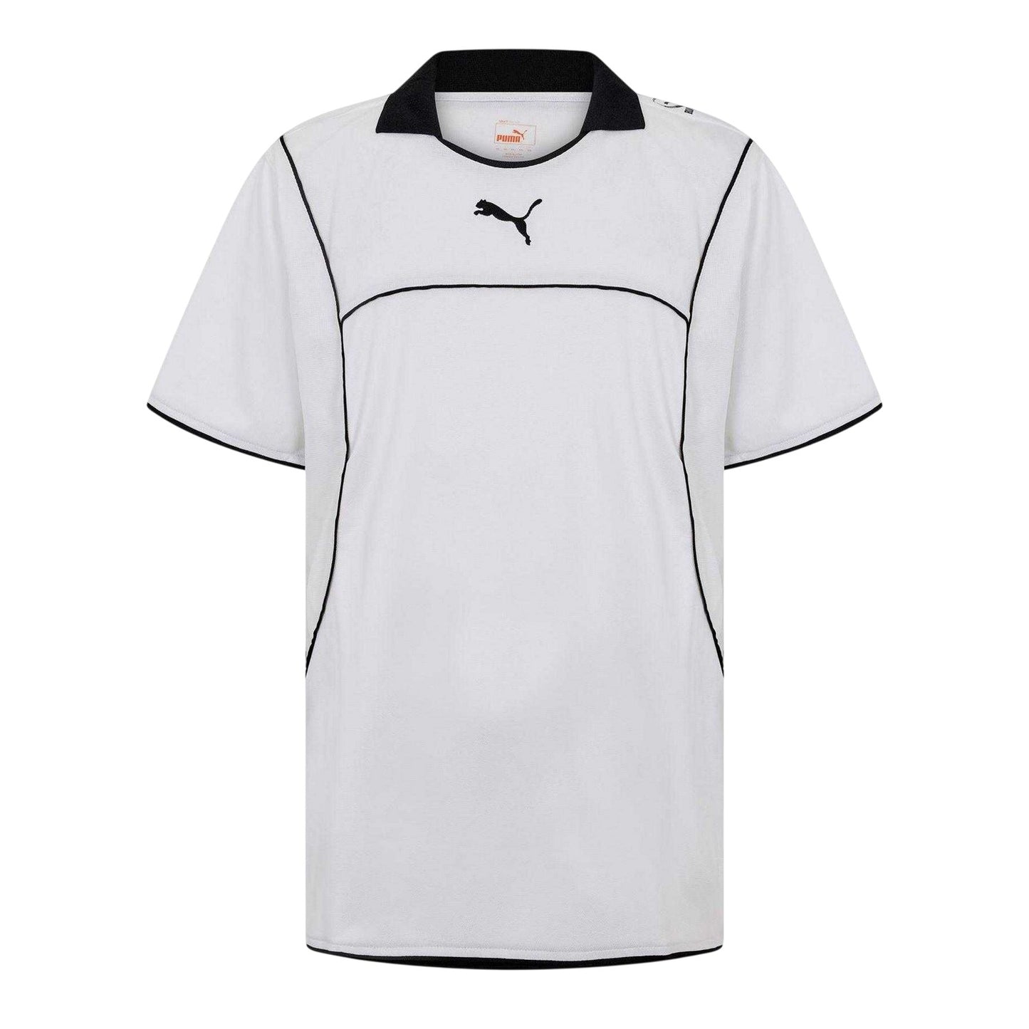 White - Front - Puma Mens Plain Contrast Piping Athletic Rugby Shirt