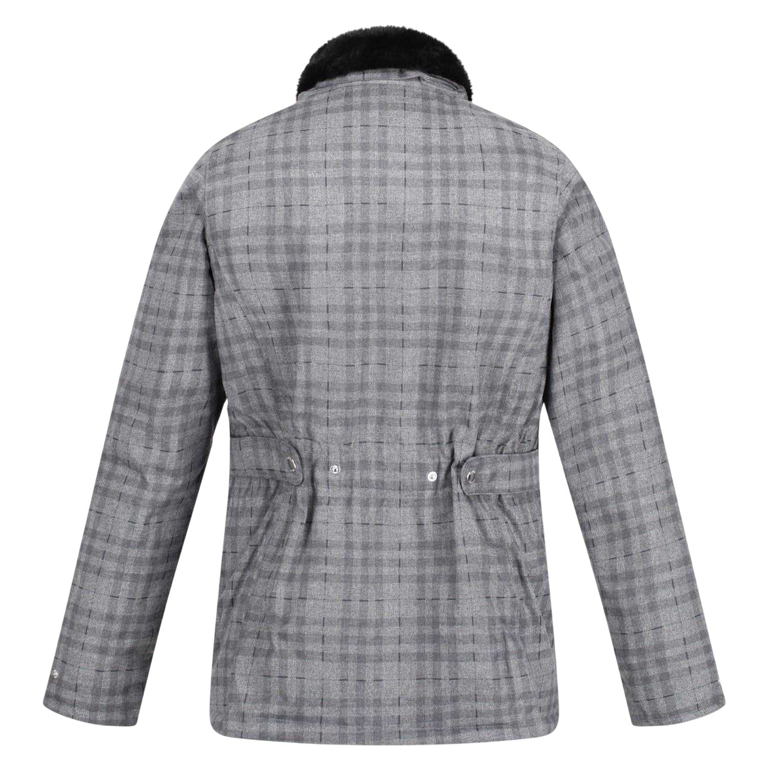 Storm Grey - Back - Regatta Womens-Ladies Leighton Plaid Waterproof Jacket