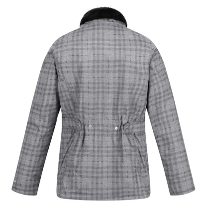 Storm Grey - Back - Regatta Womens-Ladies Leighton Plaid Waterproof Jacket