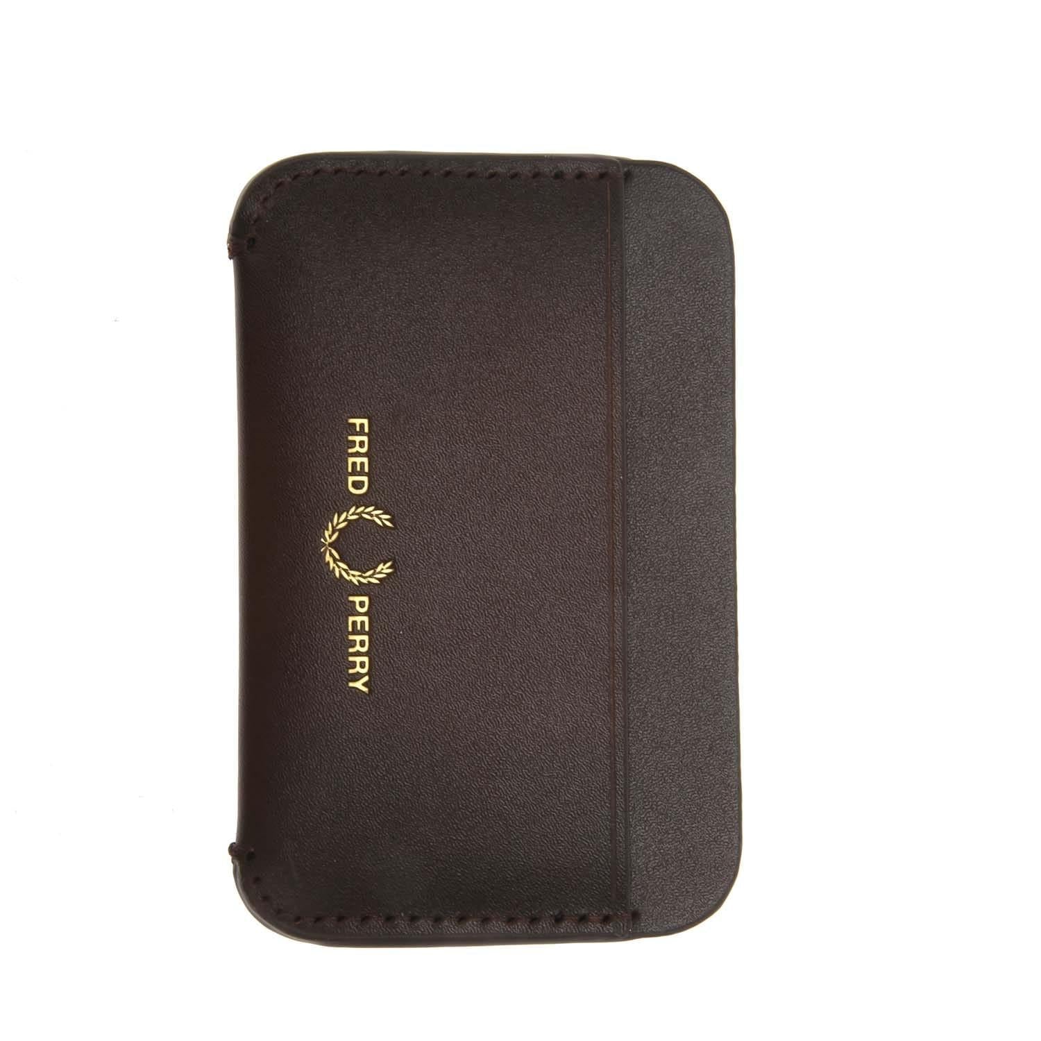 Oxblood - Front - Fred Perry Burnished Leather Card Holder