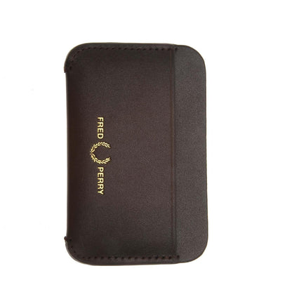Oxblood - Front - Fred Perry Burnished Leather Card Holder