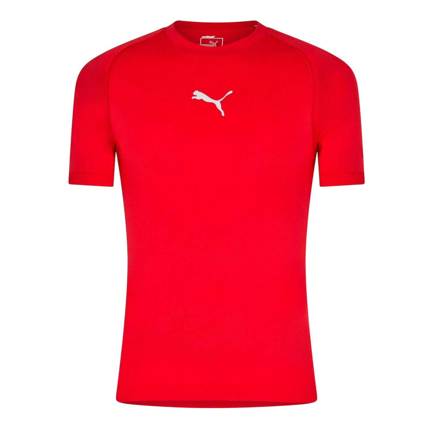 Red - Front - Puma Mens Performance Plain Round Neck Athletic T-Shirt