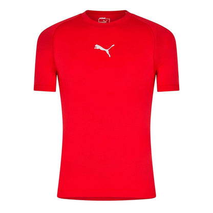 Red - Front - Puma Mens Performance Plain Round Neck Athletic T-Shirt