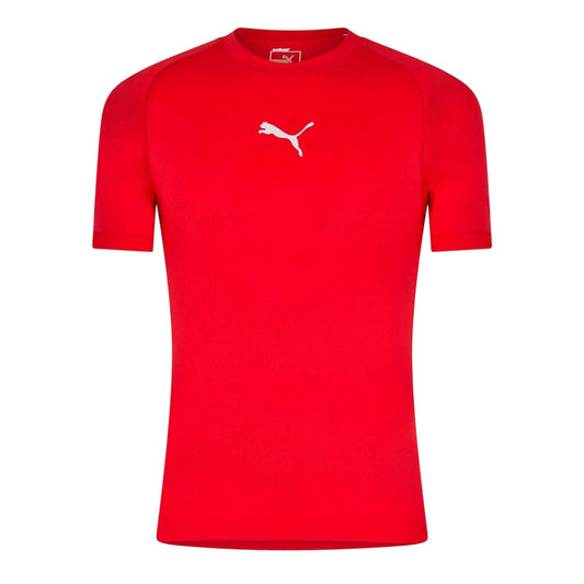 Red - Front - Puma Mens Performance Plain Round Neck Athletic T-Shirt