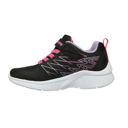 Black-Pink - Lifestyle - Skechers Girls Microspec Logo Mesh Trainers