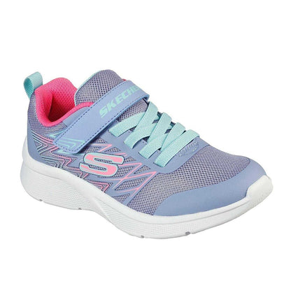 Purple-Pink - Front - Skechers Girls Microspec Logo Mesh Trainers