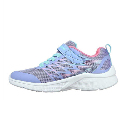 Purple-Pink - Back - Skechers Girls Microspec Logo Mesh Trainers