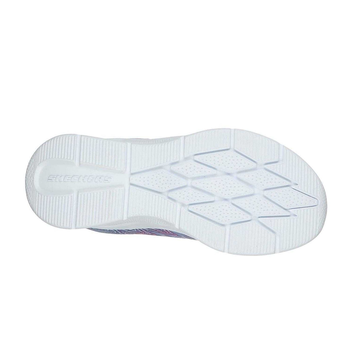 Purple-Pink - Pack Shot - Skechers Girls Microspec Logo Mesh Trainers