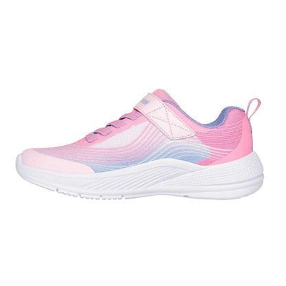 Light Pink - Pack Shot - Skechers Girls Microspec Logo Mesh Trainers